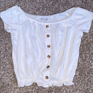 Mudd Button Up Cropped Tee